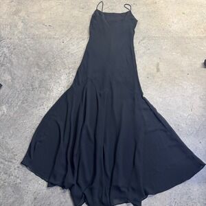 Women's Black Beaded Sleeveless Maxi Dress Formals Whimsigoth Y2k VTG Sz S